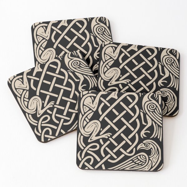 Item preview, Wolf and Ravens - Norse Animal Interlace Knotwork designed and sold by THEDOWNLOADZ.