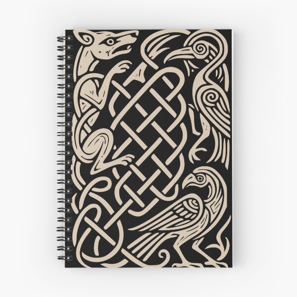 Item preview, Wolf and Ravens - Norse Animal Interlace Knotwork designed and sold by THEDOWNLOADZ.