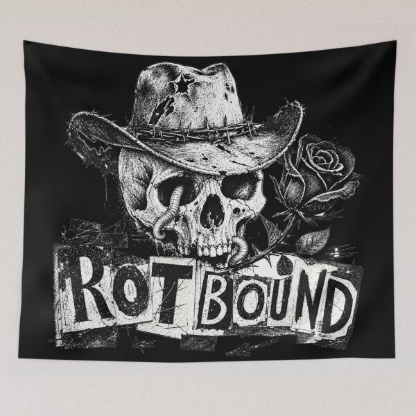 Item preview, Rotbound Outlaw Skull Cowboy Hat Rose Gothic Western Illustration designed and sold by Yellowriversss.