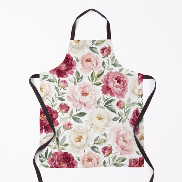Item preview, Pink, Red and Gold Watercolor Peony Flowers Vintage Floral Pattern HD Store designed and sold by bard-art.