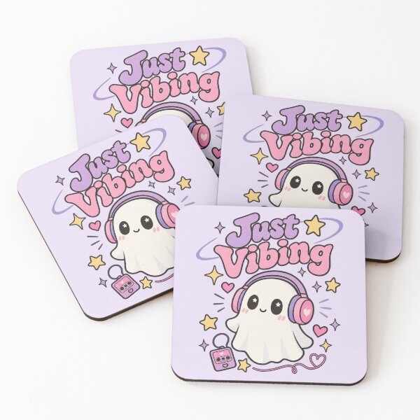 Item preview, Just Vibing Cute Kawaii Ghost Pastel Aesthetic designed and sold by LunaVales.