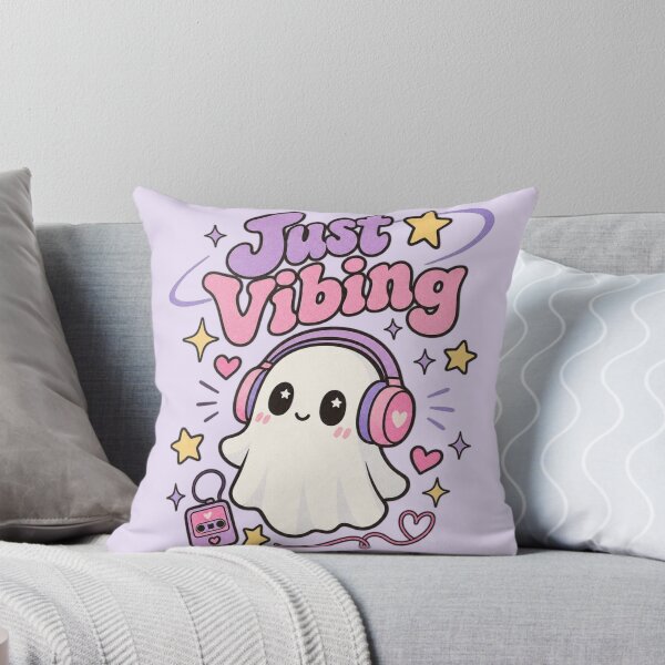 Item preview, Just Vibing Cute Kawaii Ghost Pastel Aesthetic designed and sold by LunaVales.