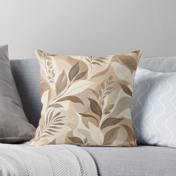 Item preview, Neutral Beige Botanical Leaves Abstract Nature Pattern designed and sold by CreativeCharmCo.