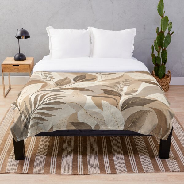 Item preview, Neutral Beige Botanical Leaves Abstract Nature Pattern designed and sold by CreativeCharmCo.