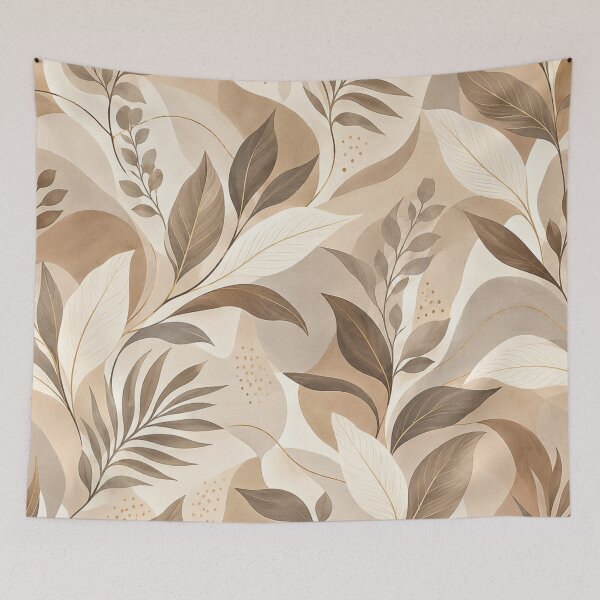 Item preview, Neutral Beige Botanical Leaves Abstract Nature Pattern designed and sold by CreativeCharmCo.