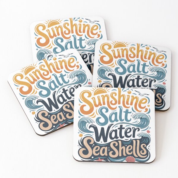 Item preview, Sunshine Salt Water Sea Shells Beach Quote designed and sold by TRTrendyHouse.