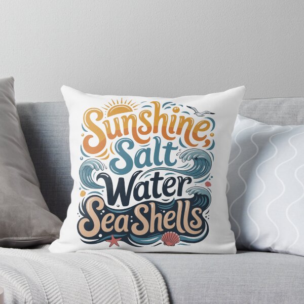 Item preview, Sunshine Salt Water Sea Shells Beach Quote designed and sold by TRTrendyHouse.