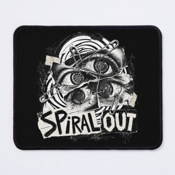 Item preview, Spiral Eye Punk Grunge Collage Safety Pin Torn Paper Illustration designed and sold by Yellowriversss.
