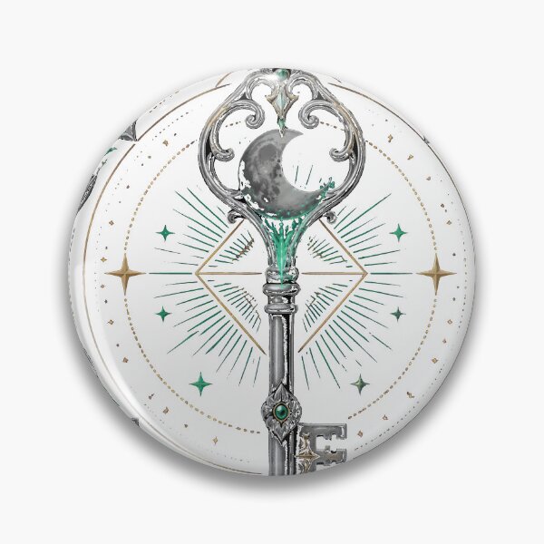Item preview, Celestial Magic Key with Crescent Moon Line Art designed and sold by Supertango.