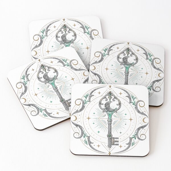 Item preview, Celestial Magic Key with Crescent Moon Line Art designed and sold by Supertango.