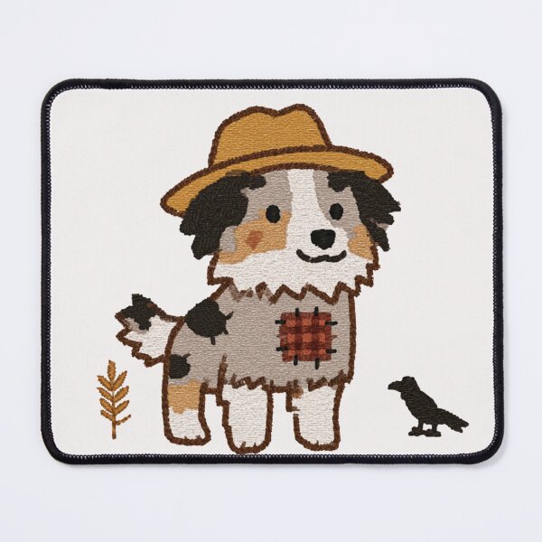 Item preview, Cute Aussie Scarecrow Dog Fall Autumn Farm designed and sold by NicolasGlowArt.