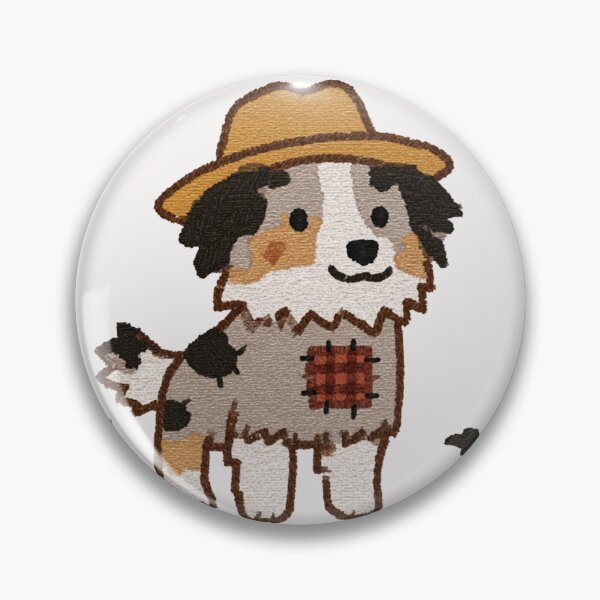 Item preview, Cute Aussie Scarecrow Dog Fall Autumn Farm designed and sold by NicolasGlowArt.