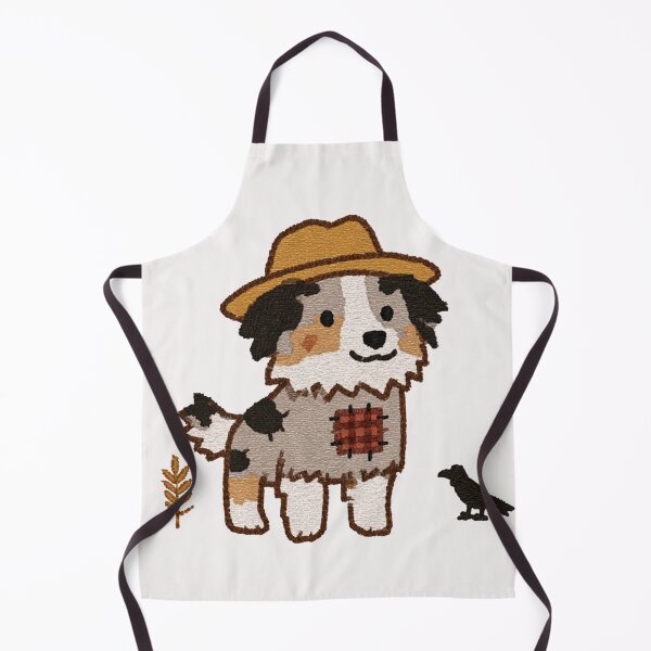 Item preview, Cute Aussie Scarecrow Dog Fall Autumn Farm designed and sold by NicolasGlowArt.