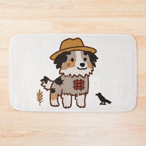 Item preview, Cute Aussie Scarecrow Dog Fall Autumn Farm designed and sold by NicolasGlowArt.