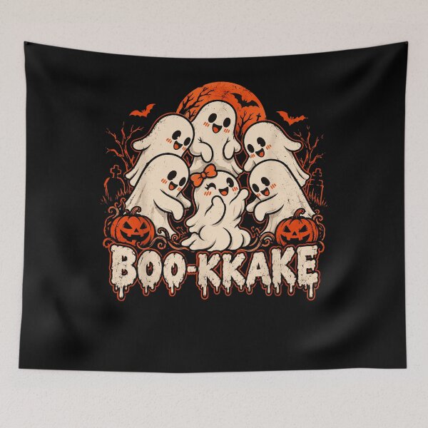 Item preview, Boo-Kkake Excited Cute Ghosts Halloween Group Party Spooky Humor Apparel designed and sold by slmfams.