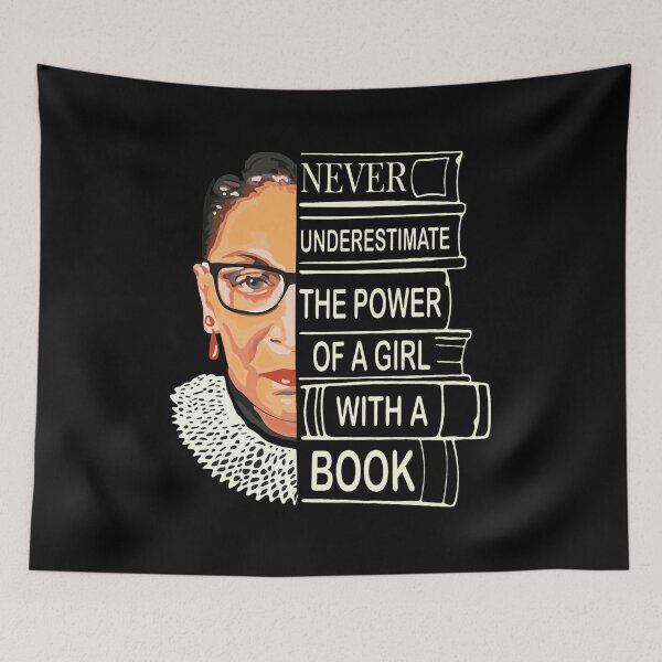 Item preview, Empowering Ruth Bader Ginsburg Portrait Book Lover designed and sold by RaleigGerhold.