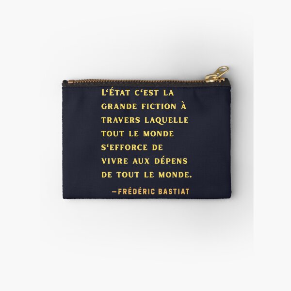 Item preview, Frédéric Bastiat quote: L'État c'est la grande fiction à travers laquelle tout le monde s'efforce de vivre aux dépens de tout le monde. designed and sold by artbleed.