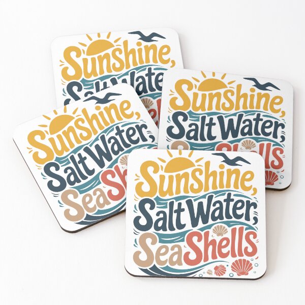 Item preview, Sunshine Salt Water Sea Shells Beach Quote designed and sold by TRTrendyHouse.
