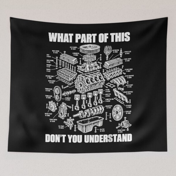 Item preview, What Part Of This Dont You Understand Classic Engine Parts Diagram Mechanic Apparel designed and sold by slmfams.