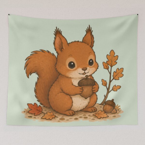 Item preview, Forest Snack Red Squirrel designed and sold by MellowMunchkins.