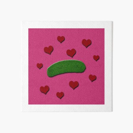 My Sweet Pickle In Pink Red and Green Shimmer Art Board Print