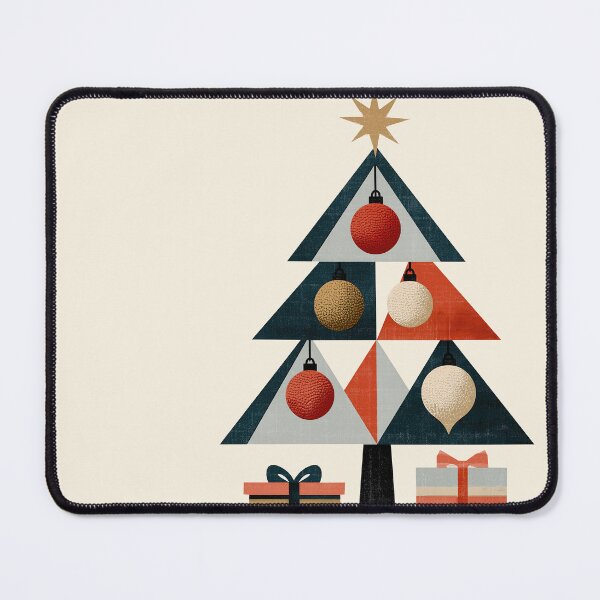 Item preview, Modern Geometric Textured Christmas Tree Art designed and sold by colorful-white.