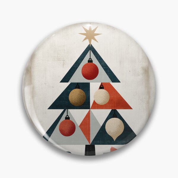 Item preview, Modern Geometric Textured Christmas Tree Art designed and sold by colorful-white.