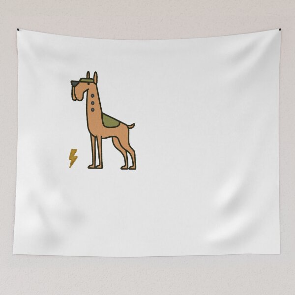 Item preview, Mystery Dog with Hat and Lightning Bolt Cartoon designed and sold by NicolasGlowArt.