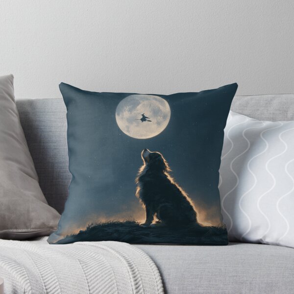 Item preview, Dog Watching Witch Fly Full Moon Halloween Night designed and sold by NicolasGlowArt.