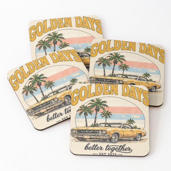 Item preview, Golden Days – Vintage Beach Car Scene designed and sold by FABIOLA1970.