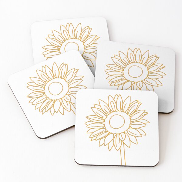 Item preview, Golden Sunflower Line Art Minimalist Floral Design designed and sold by KRStyleClub.