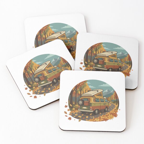 Item preview, Autumn Camper Van Road Trip & Mountain Forest designed and sold by Mellow Doodle Co..