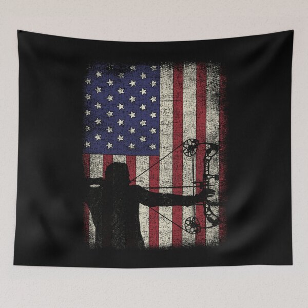 Item preview, Archery American Flag Vintage Men Archer Bowhunting Hunter designed and sold by ALICIAxGONZALEZ.