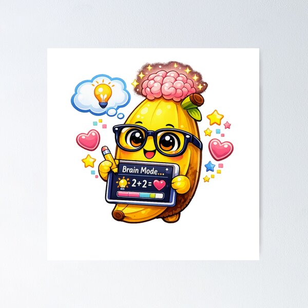 Item preview, Brain Mode – Pastel Kawaii Banana Study designed and sold by Sommium .