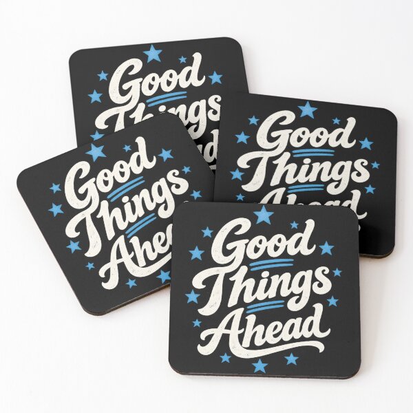 Item preview, Good Things Ahead Vintage Script Typography Stars Positive Quote designed and sold by Yellowriversss.