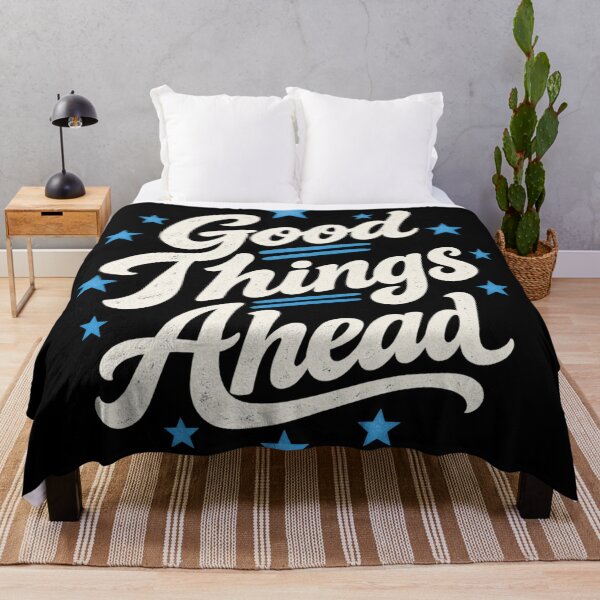 Item preview, Good Things Ahead Vintage Script Typography Stars Positive Quote designed and sold by Yellowriversss.