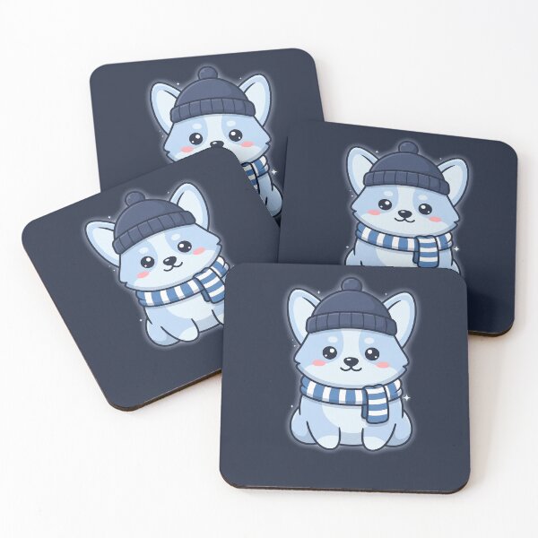 Item preview, Cute Dog Blue With a Hat and Scarf Winter clothes cold season  designed and sold by JOHNACCO.