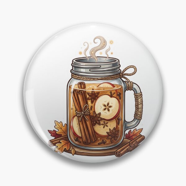 Item preview, Cozy Mulled Apple Cider Mason Jar with Cinnamon designed and sold by Mellow Doodle Co..