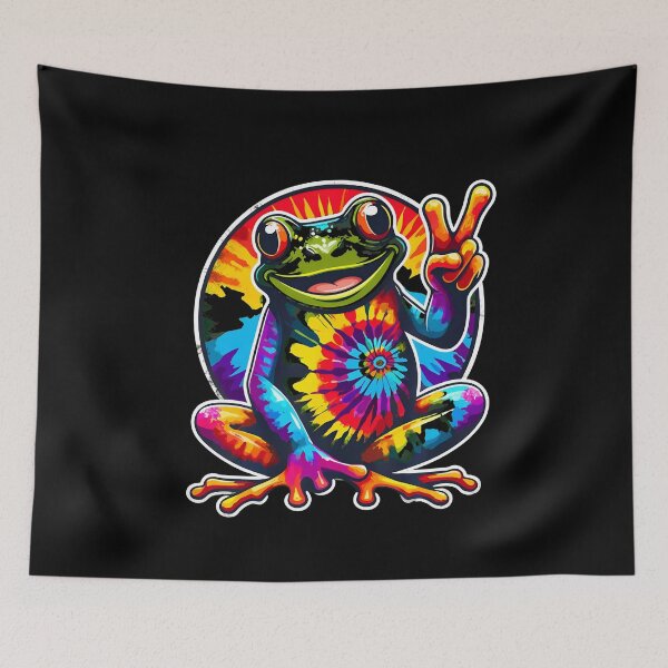 Item preview, Ties Dye Frog Peaces Sign designed and sold by REETALOX.