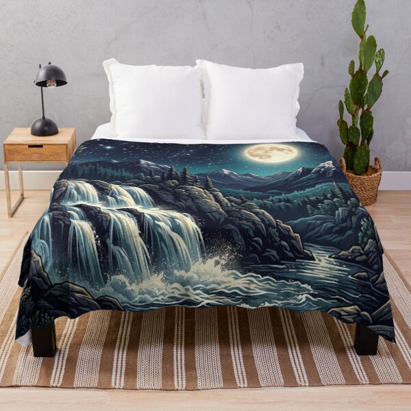 Item preview, moon and waterfall designed and sold by GAWPAWshop.