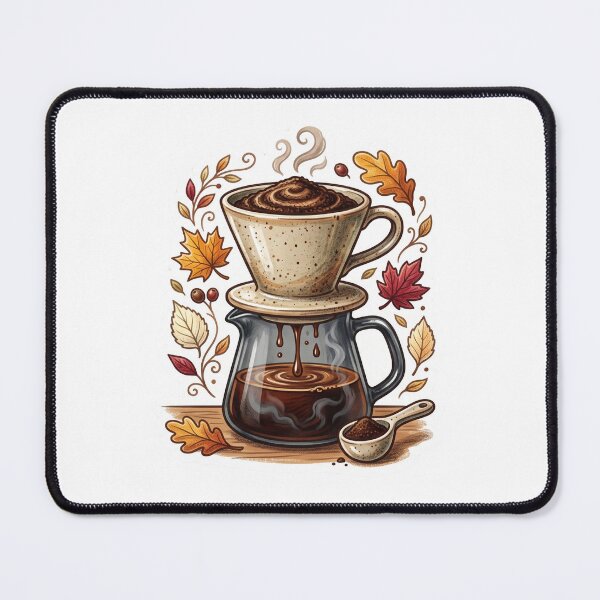 Item preview, Vintage Pour Over Coffee Dripper & Autumn Leaves designed and sold by Mellow Doodle Co..