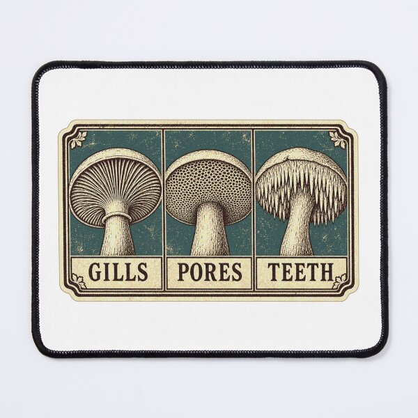 Item preview, Gills Pores Teeth Mushroom Identification Chart designed and sold by BoosterShop.