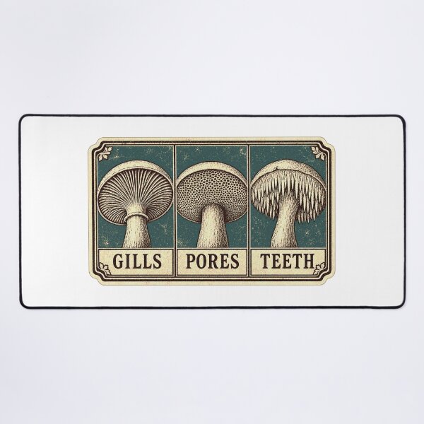 Item preview, Gills Pores Teeth Mushroom Identification Chart designed and sold by BoosterShop.