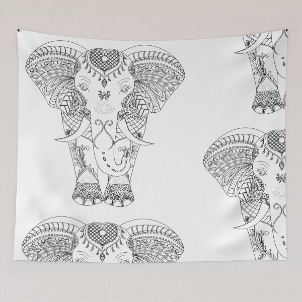 Item preview, Sacred Elephant Lotus Mandala Fine Lune Art designed and sold by ArtBySaMandala.