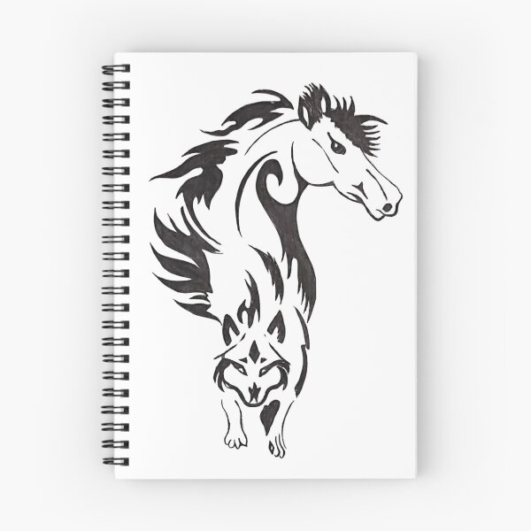 Item preview, Hand-Drawn Tribal Horse Wolf Hybrid Tattoo Art designed and sold by Alaakadry800.