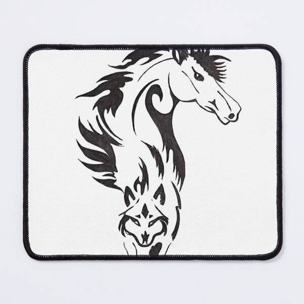 Item preview, Hand-Drawn Tribal Horse Wolf Hybrid Tattoo Art designed and sold by Alaakadry800.