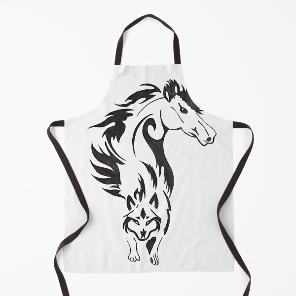 Item preview, Hand-Drawn Tribal Horse Wolf Hybrid Tattoo Art designed and sold by Alaakadry800.