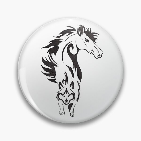 Item preview, Hand-Drawn Tribal Horse Wolf Hybrid Tattoo Art designed and sold by Alaakadry800.