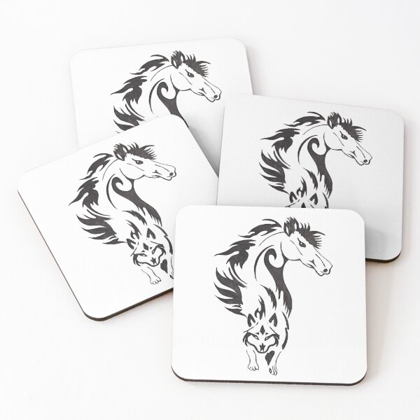 Item preview, Hand-Drawn Tribal Horse Wolf Hybrid Tattoo Art designed and sold by Alaakadry800.