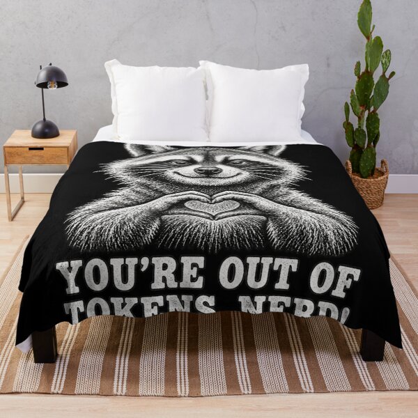 Item preview, You're Out of Tokens Nerd Funny AI Raccoon Illustration designed and sold by Yellowriversss.
